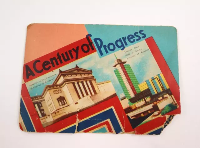 1933 Sewing NEEDLE BOOK Vintage Original CENTURY of PROGRESS Worlds Fair Chicago