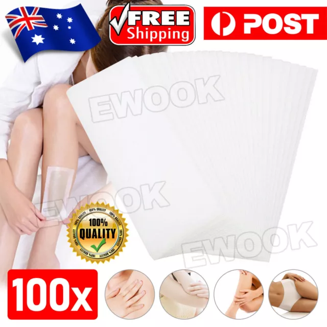 100Pcs Pre-Cut Strips Pack Non Woven Disposable 70gsm Wax Waxing Papers Cut New