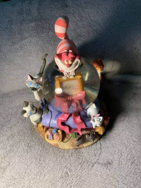 Vintage Disney Musical Snow Globe - Aristocats/Cheshire Cat/Alice in Wonderland