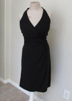 WHBM womens 4 black lbd halter dress fit flare Marilyn Monroe style cocktail