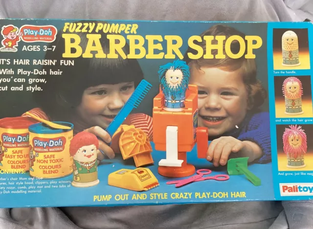 Vintage 1970s Palitoy Play-Doh Fuzzy Pumper Barber Shop Set . Boxed. Rare . VGC