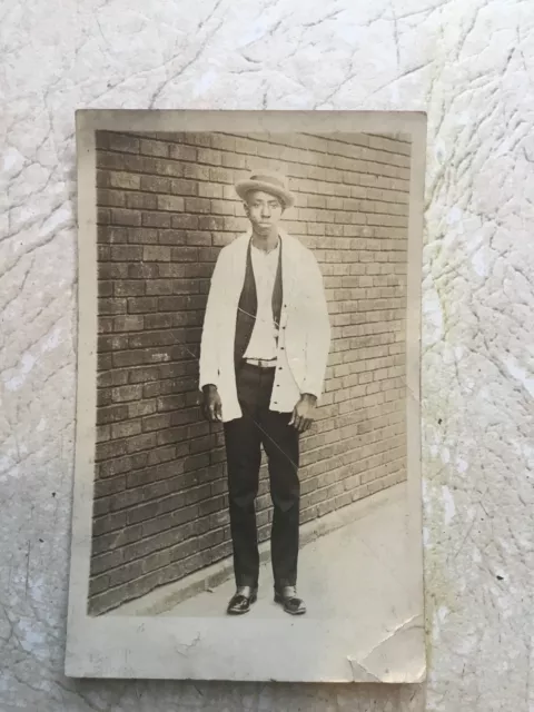 Xxx Rare  Photo 1914-1918  African American Man  Sharp Dressed Man