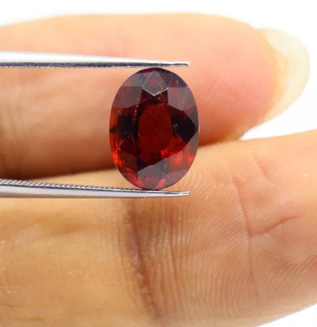 3.43 Ct Natural Hessonite Garnet Faceted Oval Cut 10 x 7 mm Loose Untreated Gem 2