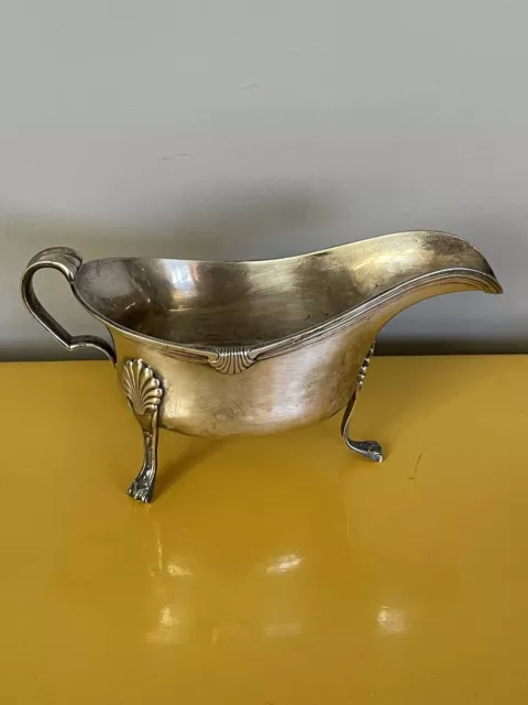 Antique French Sterling Silver 950 Sauce Gravy Boat 3 Footed Shell pattern 240 g