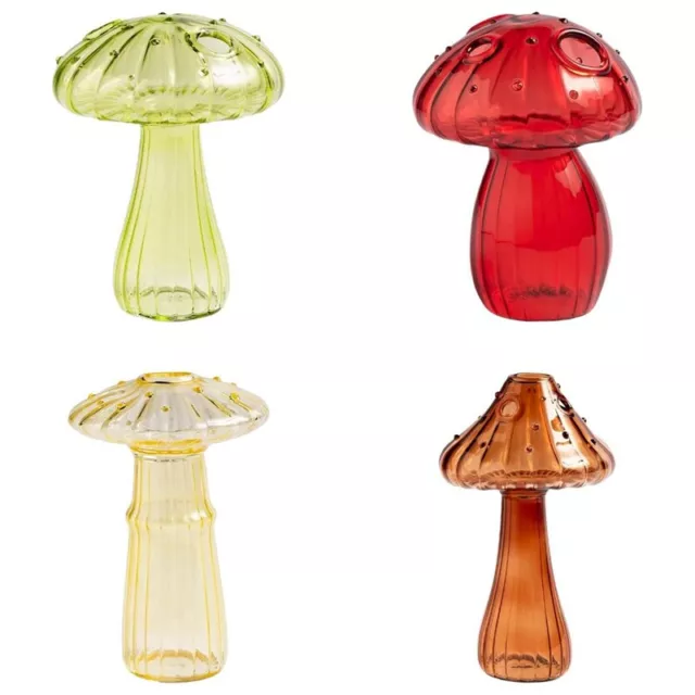 4 Pcs Glass Bud Vases Mushroom Flower Vases for Home Office Living Room6698