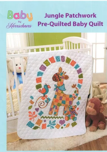 Herrschners Pre-Quilted Sleepy Bears Baby Quilt Stamped Cross-Stitch