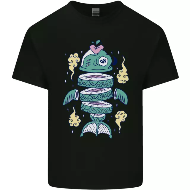 Funny Sliced Sushi Fish Fishing Fisherman Mens Cotton T-Shirt Tee Top