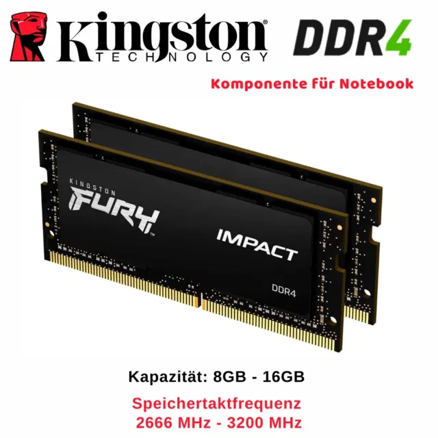 Arbeitsspeicher DDR4 Notebook Ram Kingston Fury Impact 8GB 16GB MiniPC Laptop