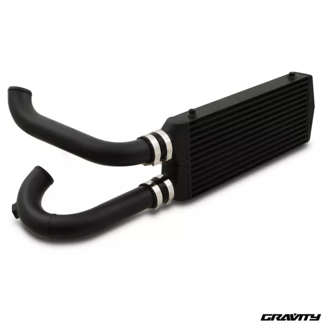 Black Front Mount Intercooler Fmic Kit For Volkswagen Vw Golf Mk4 1.8T Gti