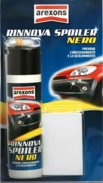 Rinnova Spoiler Nero Spray Auto per Plastiche esterne Arexons proteggi plastica