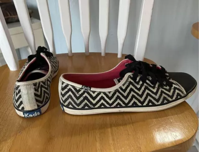 Keds Shoes For Women- Rally Zig Zag Black & White- Size 8 M- with Box