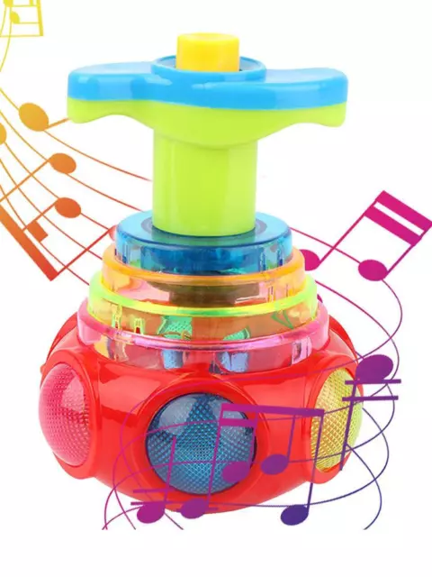 Kreisel-Spielzeug für Kleinkinder, LED-glänzendes Musik-Spinner-Spielzeug, leu