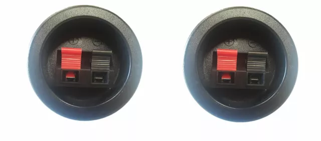 (2 Pack) 2" inch Round Cup Speaker Terminal Connector Push Spring Wire