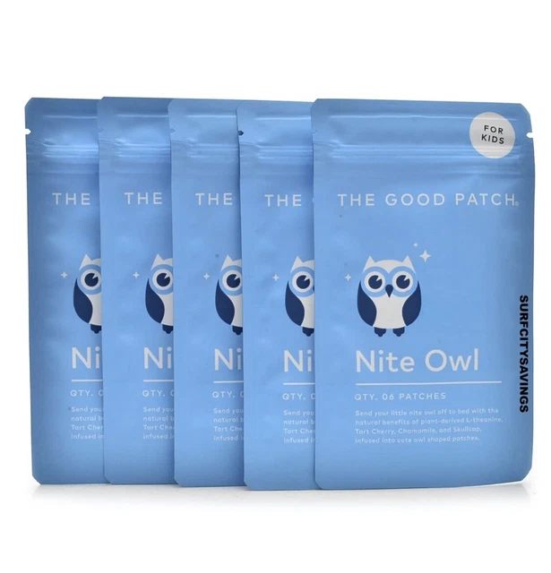 The Good Patch Nite Owl - 5 Packs Of 6 Patches New Helps With Sleep For Kids