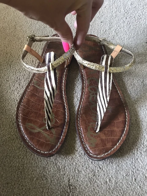 SAM EDELMAN ZEBRA Print Thong Sandals Size UK 2 6.00 PicClick UK