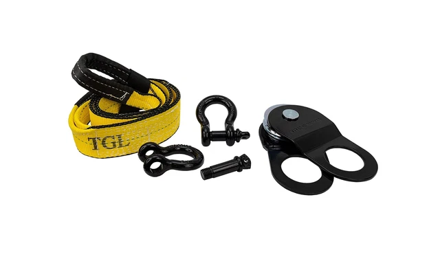 TGL 3 inch, 8 Foot Tree Saver, Tow Strap with D Ring Shackle and 10 Ton Snatc...