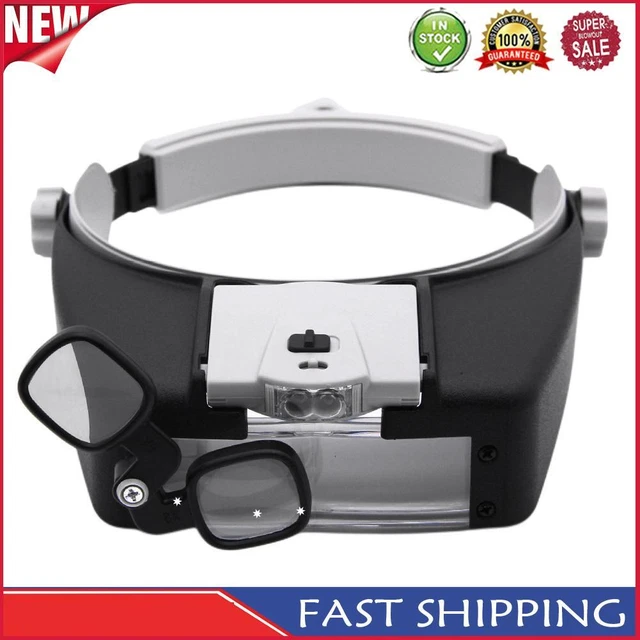 Hands Free Magnifier Adjustable Headband Lluminated Magnifier for Reading Repair