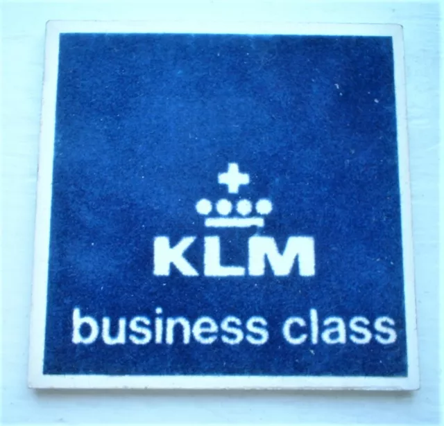 VINTAGE KLM AIRLINES BUSINESS CLASS SOUVENIR CERAMIC TILE COASTER - Windmill