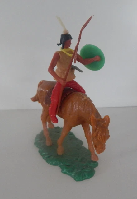 Elastolin : Indienne à cheval avec enfant, 19e siècle