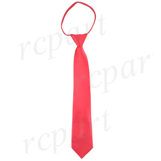 New formal men's pre-tied ready knot necktie polyester solid wedding coral