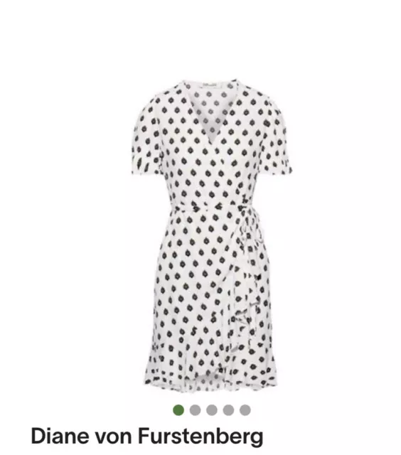 Diane Von Furstenberg Emilia Wrap Dress Print Crepe 10