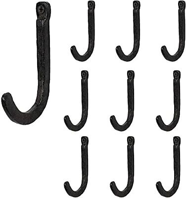 WALL HOOKS Coat Hanger Entryway Railroad Spike Rack Cast Iron 10 Pc RUSTIC STATE