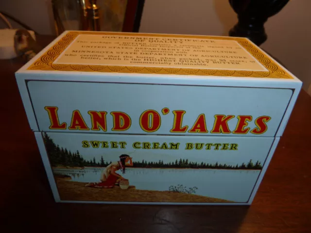 Vintage Land O'Lakes Metal recipe box loaded with recipes