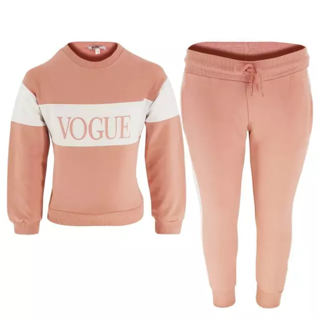 Girls Kids Lounge Set Dusky Pink Vogue Lounge Wear Set UK 3 -12 Years UK