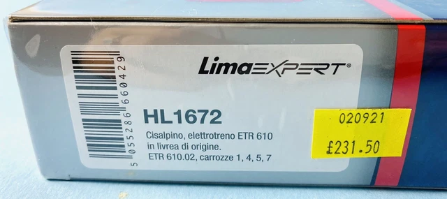 Lima Vi LIMA 'HO' HL1672 The New Pendolino Sbb Cisalpino Etr 610 4 Car Emu Vi ...