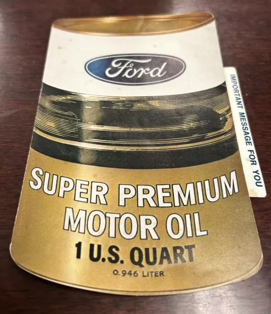 1970s FORD Motor Oil Can Shaped Advertising Foldout Old Skool Rat Rod Super Prem