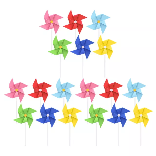 18Pcs Funny Pinwheel Cupcake Toppers for Kids Birthday Party Decoration-FD