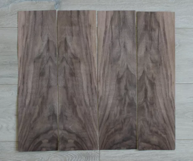 Walnut wood veneer, 6 sheets, ~47 x 13 cm (~18.5 x 5.1") 0.6 mm (~1/42)