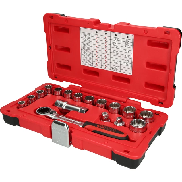 KS Tools Steckschlüssel-Satz 255-tlg. - 1/4+3/8+1/2 Zoll Im Kunststoffkoffer