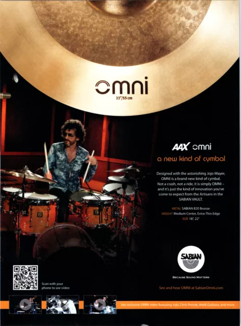 2011 Print Ad Swiss Drummer Jojo Mayer AAX Omni Cymbal Sabian