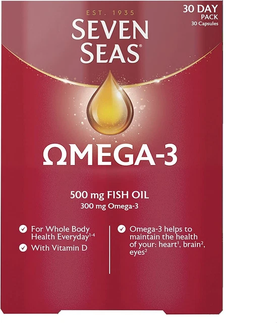 Seven Seas Omega 3 Fish Oil With Vitamin D - 30 Capsules