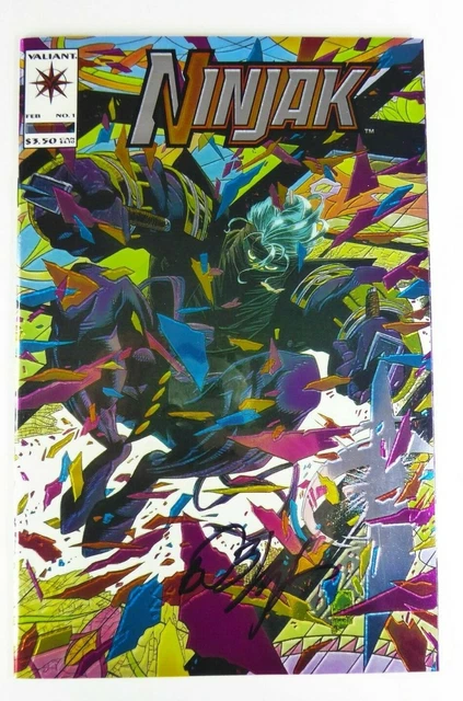 Valiant NINJAK (1994) #1 SIGNED by Bob LAYTON w/COA NM (9.4) Ships FREE