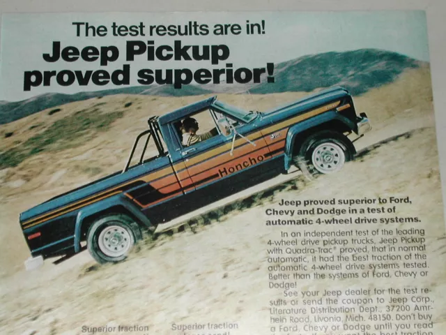 1978 Jeep advertisement page, Jeep Pickup, Honcho, American Motors