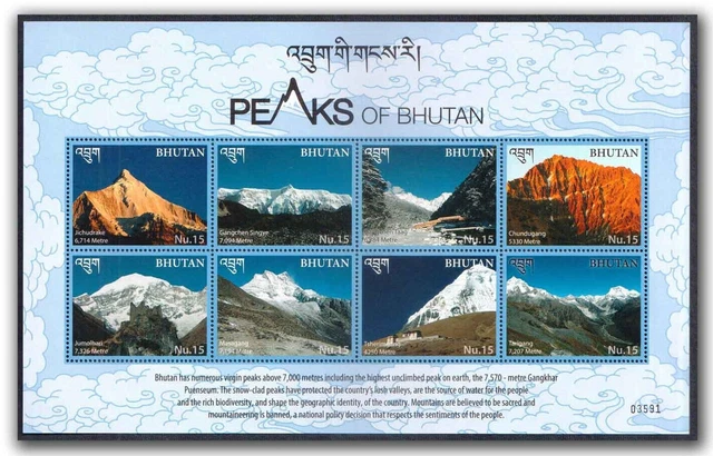 BHUTAN 2017 Gipfel, Berge, Gangkhar, Chomolhari Kang, Jitchu Drake, MS...
