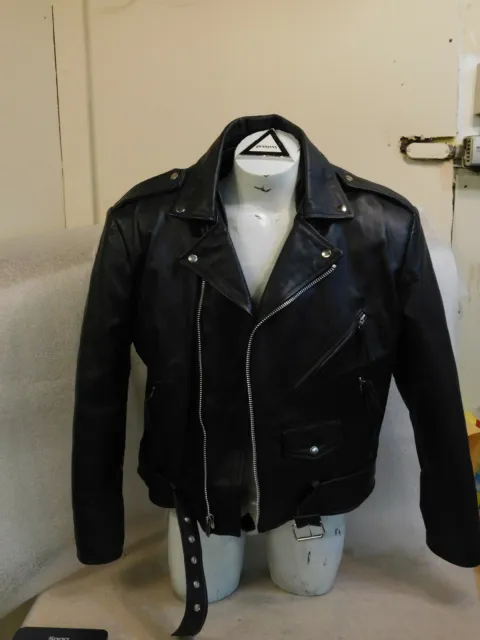 VINTAGE WILSONS Leather Motorcycle Jacket XL Mens Vtg Belted BIKER Jacket