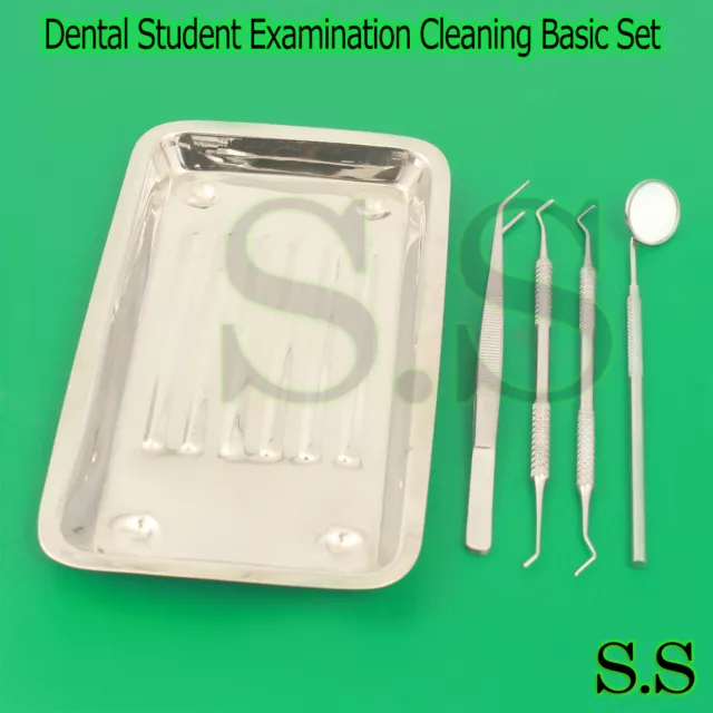 Dental Dentist Student Examination Cleaning Full Basic Kit AUTOCLAVABLE Steel