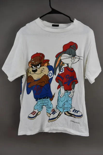 VTG 90S CHANGES Looney Tunes Single Stitch T-Shirt Taz Bugs Bunny Hip ...