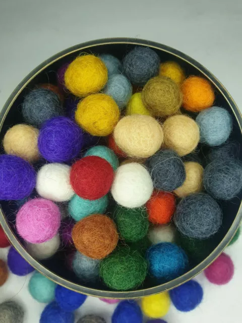 100% wool Pom Pom Felt Balls 1 cm home Crafts Assorted Color Christmas Nursery