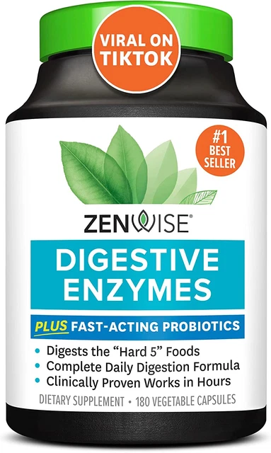 Zenwise Digestive Enzymes with Probiotics and Prebiotics for Digestive Health, B