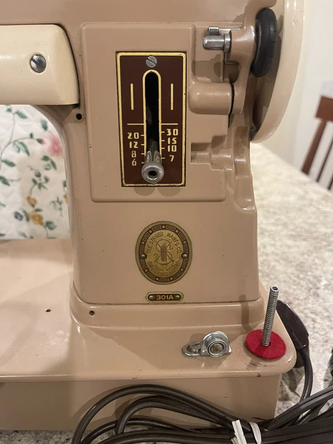SINGER SEWING MACHINE 301A With Foot Pedal And Button Holder Tested And ...