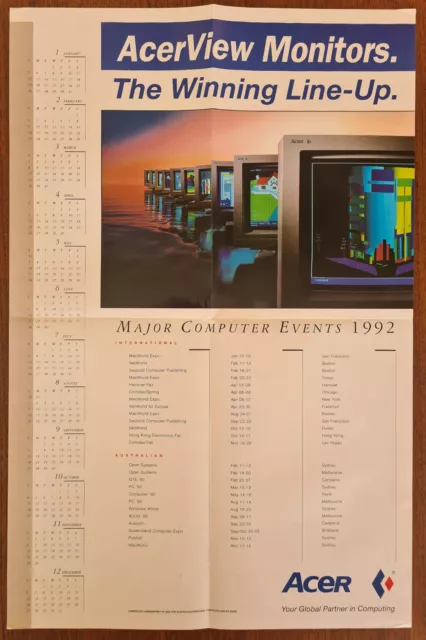 AcerView Monitors - 1992 A3 Event Calendar