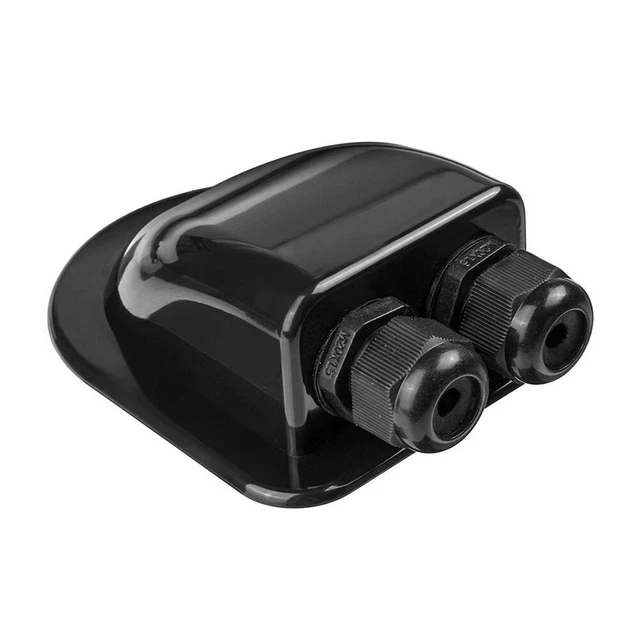 CARAVAN CAR JUNCTION Box Roof Wire Entry Gland Boxes (Double Hole Black