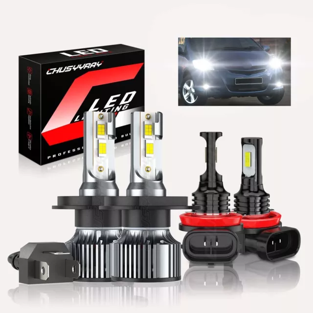 For Mini Cooper 2007-2018 Combo 6500K LED Headlights Hi/Low + Fog Light Bulbs 4x