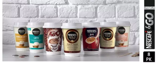 Nescafe &Go New Recyclable 12oz Cup & Lid Range All Variants