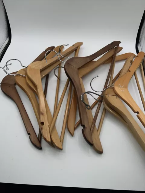 10PCS x Wooden Suit Hangers for Clothes Coats Jackets Dress Pants Shirts Skirts