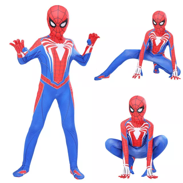 Kid Spiderman Cosplay Costume Boy Children Outfit Jumpsuit Halloween Spider-Man◐